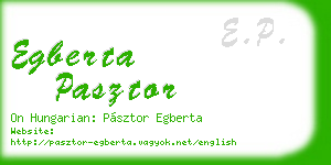 egberta pasztor business card